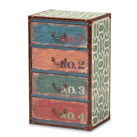 Amandine Multicolor Finished Wood 4-Drawer Accent Storage Chest